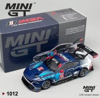 Mini GT 1:64th scale Diecast - Ford Mustang GT3 #65 Ford Multimatic Motorsports 2024 IMSA Daytona 24 Hrs - MGT1012