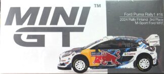 Mini GT 1:64th scale Diecast -  Ford Puma Rally1 #16 M-Sport Ford WRT 2024 Rally Finland 3rd Place - MGT1074