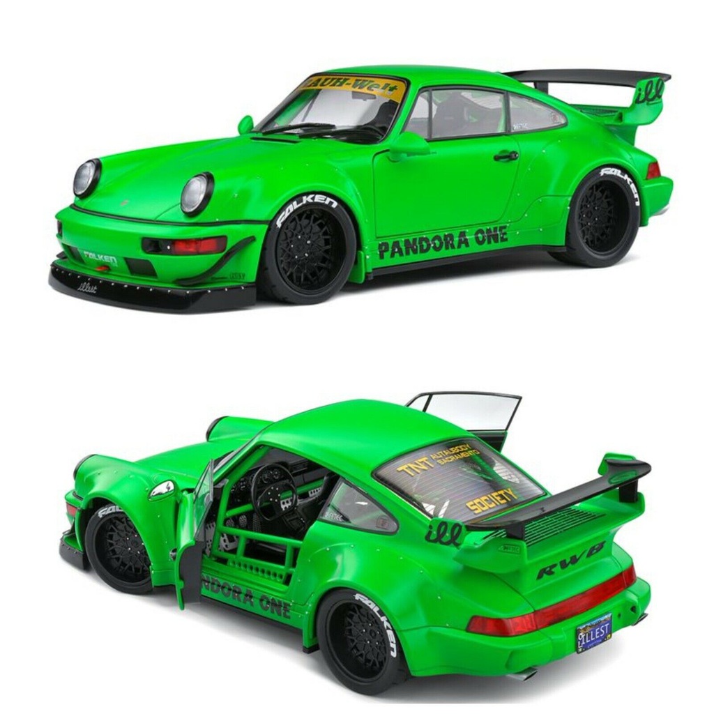 Solido 1:18th scale Diecast – RWB Porsche 964 Pandora One Green