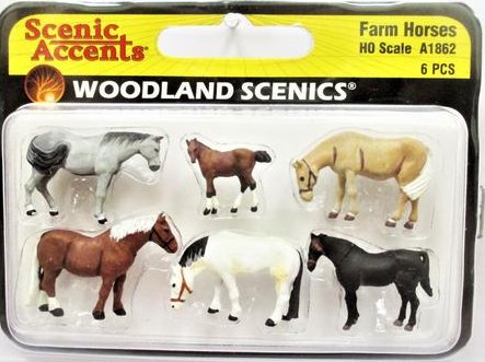 Woodland Scenics A1862 HO/OO Gauge Farm Horses 