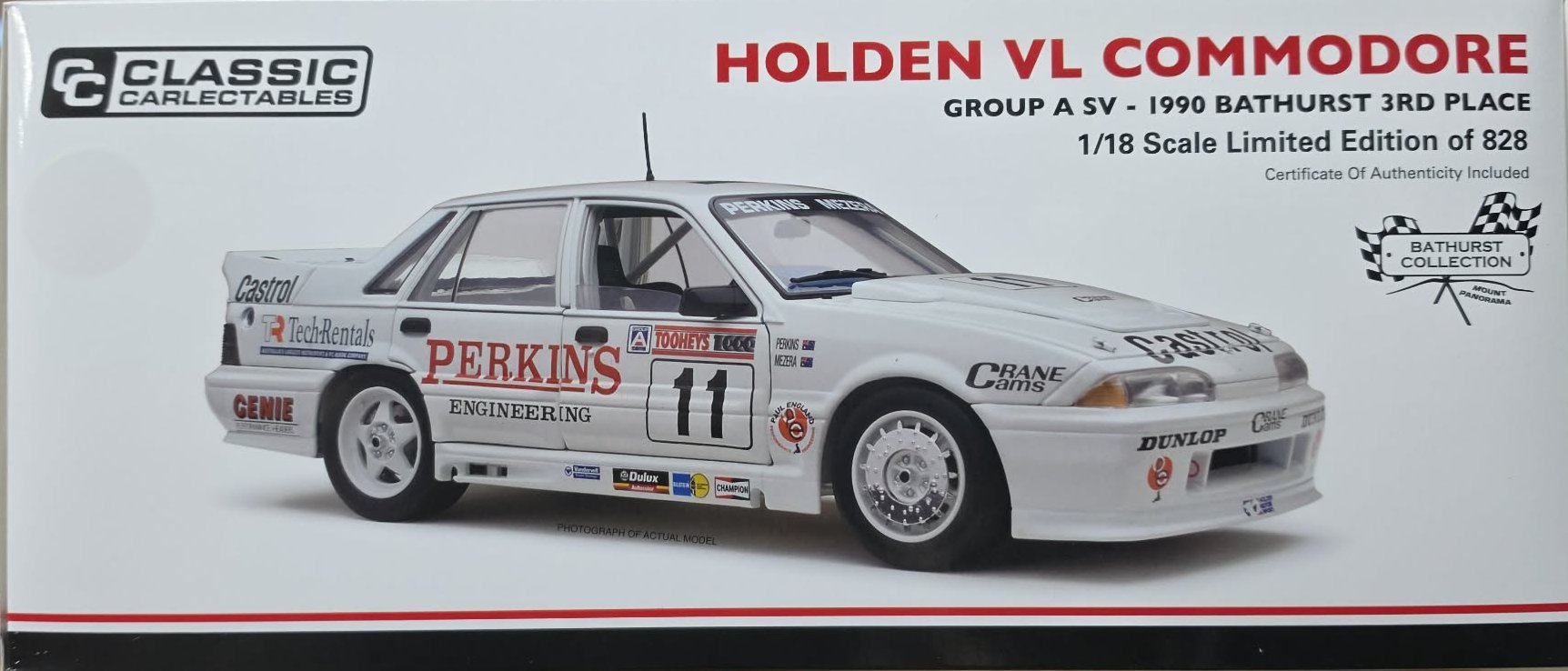Classic Carlectables 1:18th scale Diecast - Holden VL Commodore Group A SV 1990 Bathurst 3rd Place - 18870