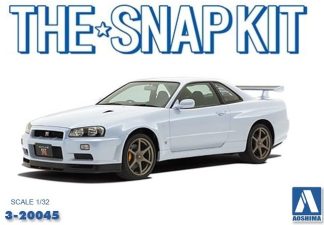 Aoshima Vehicles 1:32nd scale - Nissan R34 Skyline GT-R (White) - 20045