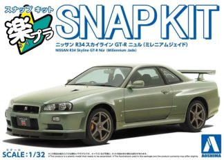 Aoshima Vehicles 1:32nd scale - Nissan R34 Skyline GT-R (Jade) - 20047