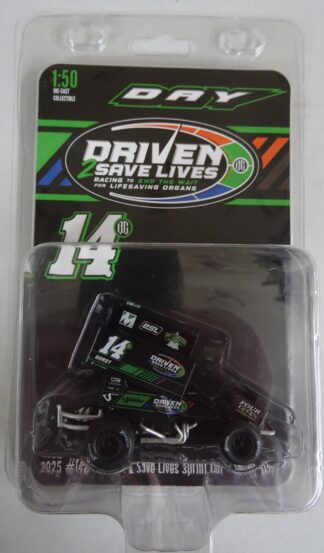 Acme 1:50 small scale diecast - 2025 #14CC Driven 2 Save Lives Sprint Car - Corey Day - #25015