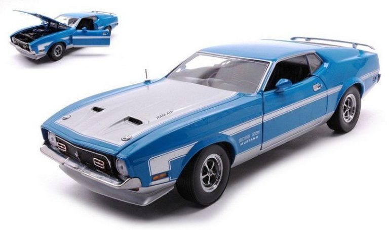 Sunstar 1:18th scale Diecast – Ford Mustang Boss 351 Grabber 1971 (Blue ...