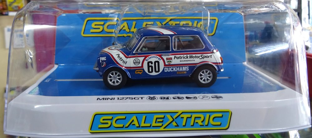 Scalextric 1:32nd scale slot car - Mini 1275GT - Patrick Motorsport - Richard Longman 1979 - #4337