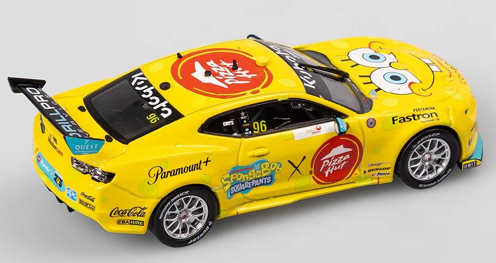 Authentic 1:43rd scale Diecast - Brad Jones Racing Pizza Hut #96 SpongeBob SquarePants Chevrolet Camaro ZL1 - ACD43C24L - Image 2