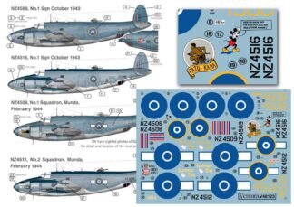 Ventura 1:48th scale Decals - RNZAF Venturas - Pacific Theatre - four options - V48123
