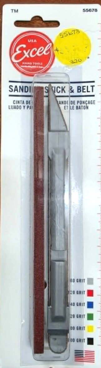 Excel Tools - Sanding Stick With Extra Belt: 80 Grit - 55678