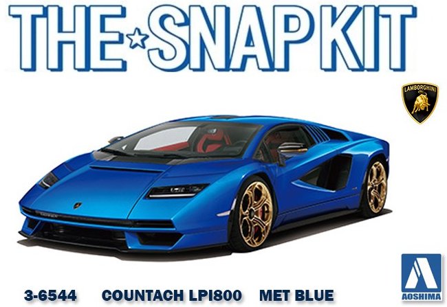 Aoshima Vehicles 1:32nd scale - LAMBO COUNTACH LPI800 - Met Blue - 6544