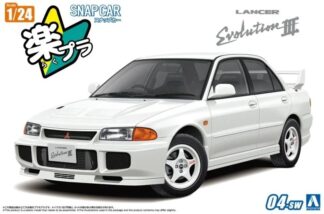 Aoshima Vehicles 1:24th scale - Mitsubishi Lancer GSR CE9A Evolution III 1995 (Scotia White) - 6780