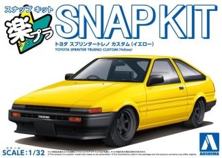 Aoshima Vehicles 1:32nd scale - Toyota Trueno Sprinter Custon yellow Snapkit - 6914