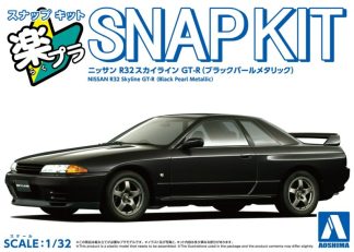 Aoshima Vehicles 1:32nd scale - Nissan R32 Skyline GT-R (Black Pearl Metallic) - 6919