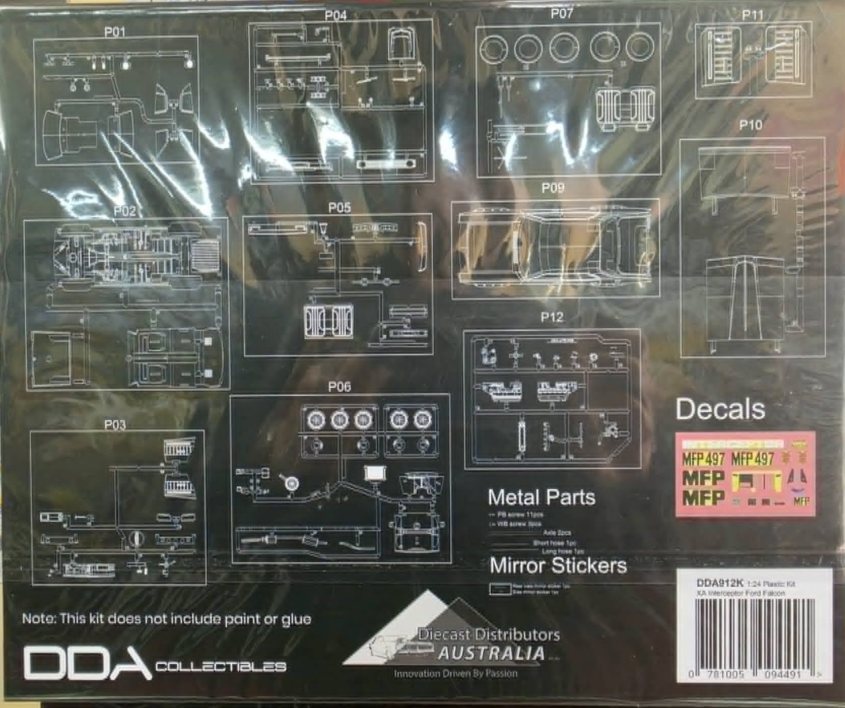 Diecast Distributors Australia 1:24th Plastic Scale Vehicle - Ford Falcon Plastic Kit XA Pursuit - DDA-912 - Image 4