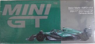 Mini GT 1:64th scale Diecast - Aston Martin AMR24 - #14 Fernando Alonso - 2024 F1 2024 Bahrain GP - MGT999