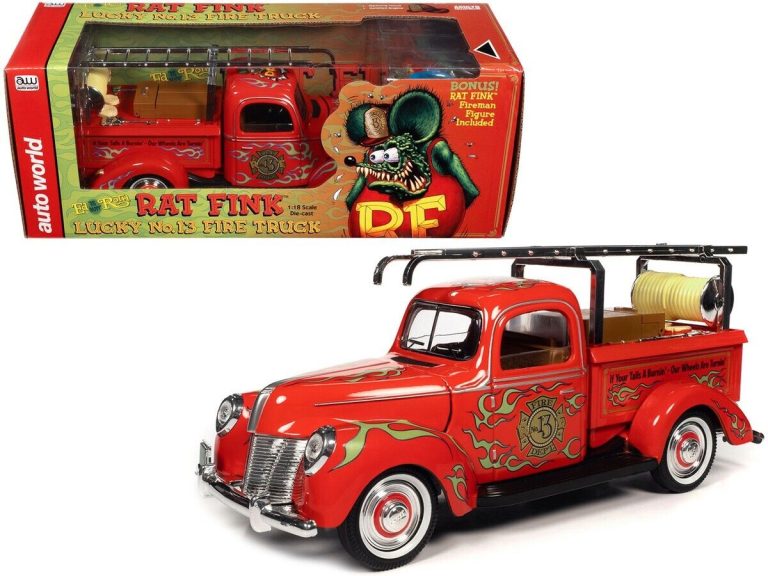 Auroworld 1:18th scale diecast – Rat Fink Fire Engine Truck & Rat Fink ...