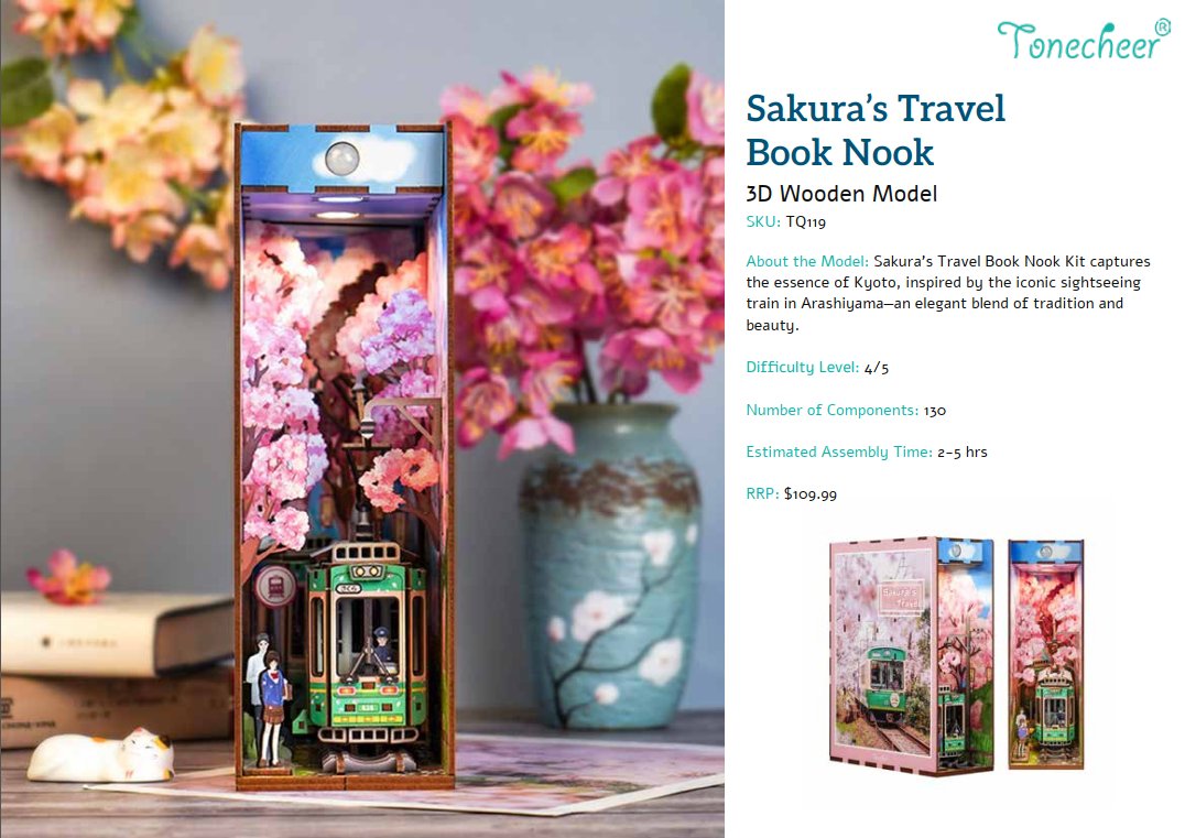 Tonecheer 3D Plywood Models - Sakura,s Travel - #TQ119